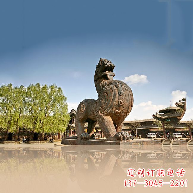 山东狴犴雕塑精美的景观摆件