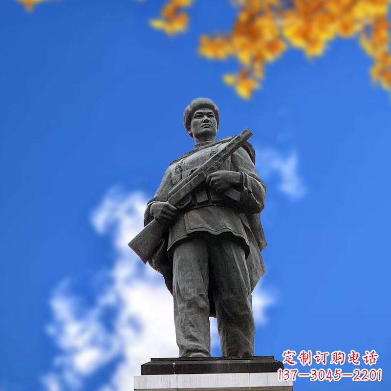 山东中国著名抗战英雄人物邱少云石雕塑像