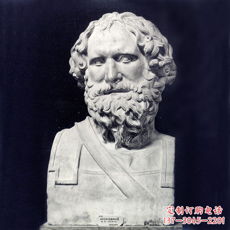 山东阿基米德石雕头像-学校校园世界著名人物雕塑