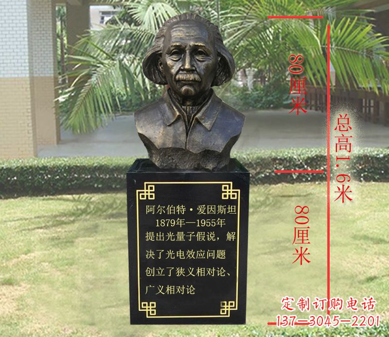 山东爱因斯坦名人胸像铜雕