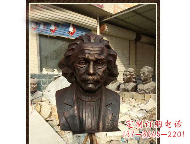 山东爱因斯坦头像铜雕 (2)