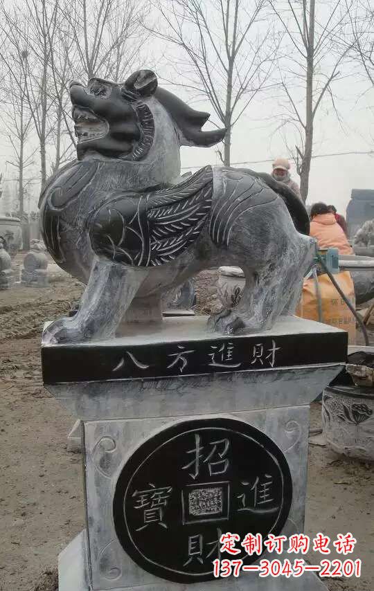 山东八方进财貔貅石门墩