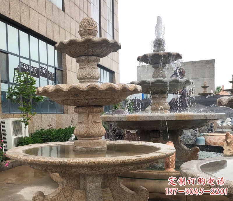 山东“白麻石质天然喷泉雕塑”