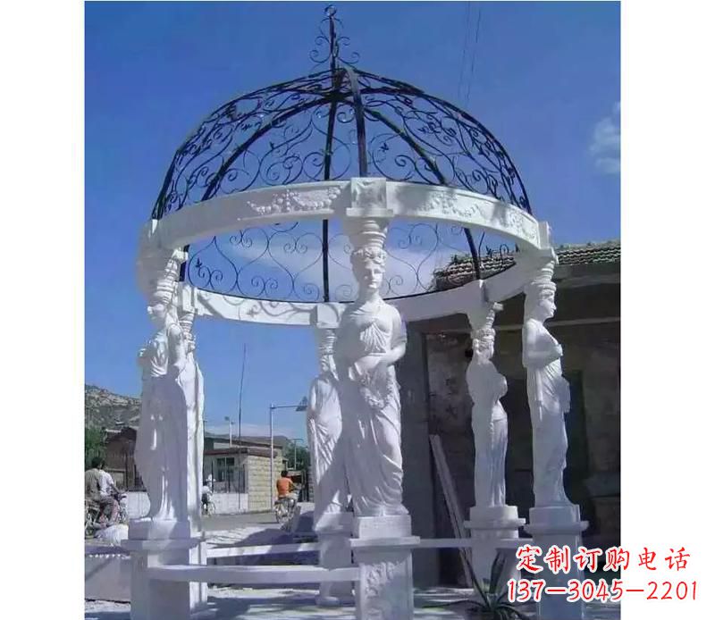 山东白色欧式石头凉亭