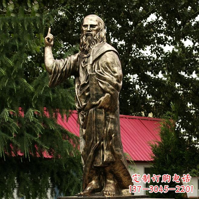 山东柏拉图玻璃钢仿铜雕像-世界名人古希腊著名哲学家雕塑