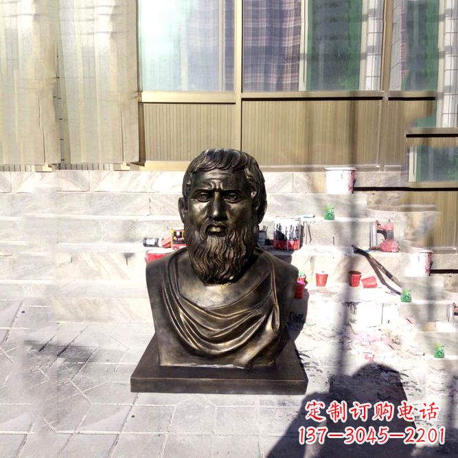 山东柏拉图仿铜头像系列以玻璃钢雕刻出世界名人的传奇