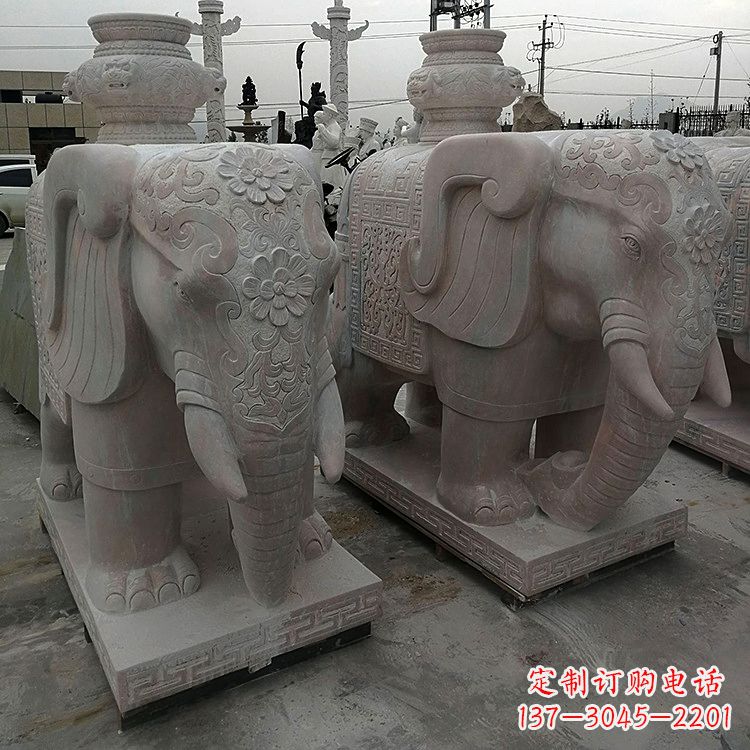 山东宝瓶(保平安)石雕大象