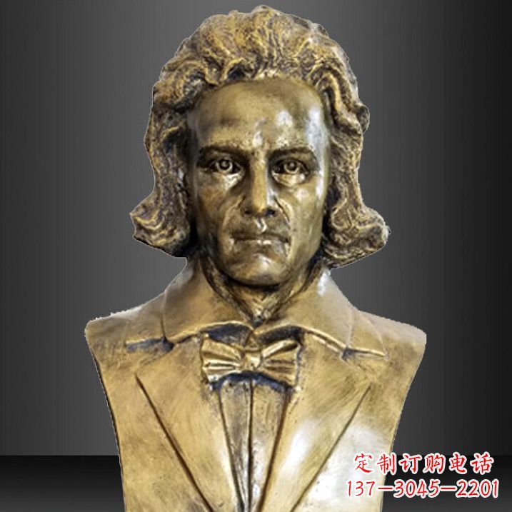 山东贝多芬雕塑作品-纯铜铸造名人胸像