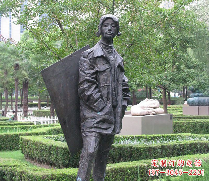 山东少女的坚强与美丽——铜雕少女公园人物