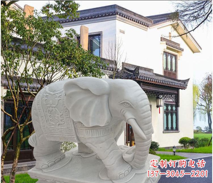山东大象汉白玉雕塑