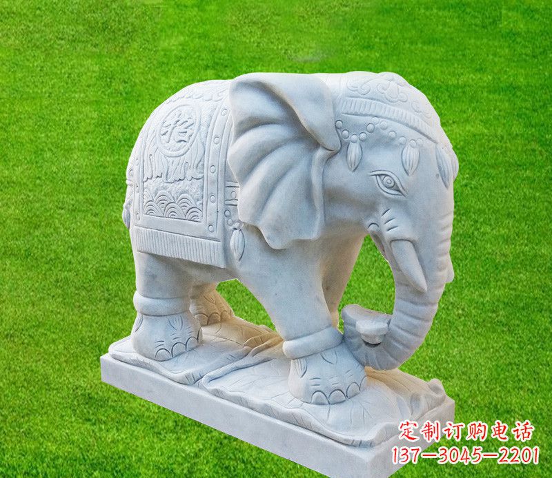 山东雕刻精美大象石雕