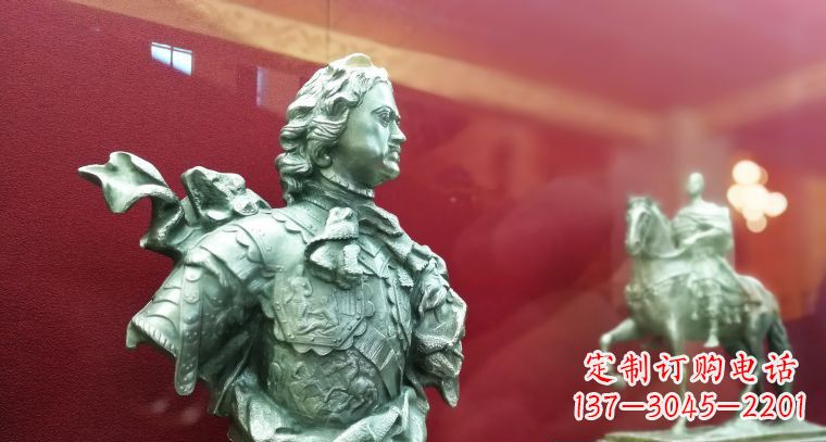 山东彼得大帝半身像古代西方名人铜雕