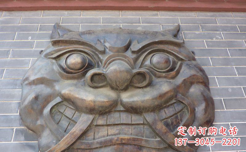 山东狴犴古代神兽铜浮雕