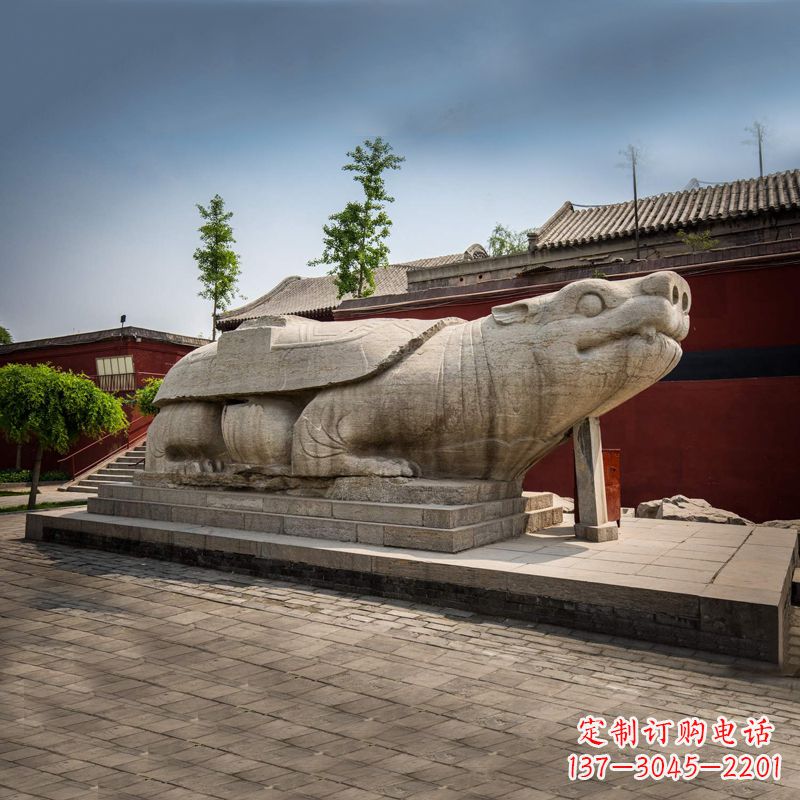 山东赑屃身上有佛的雕塑-寺庙景点广场神兽动物雕塑