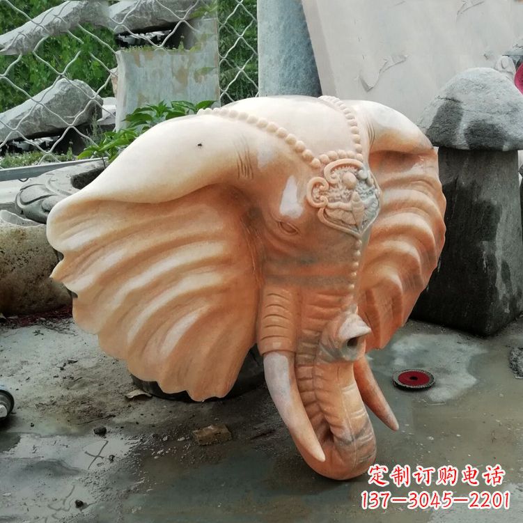 山东精美大象头雕塑