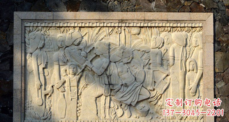 山东女人之石抽象浮雕壁画