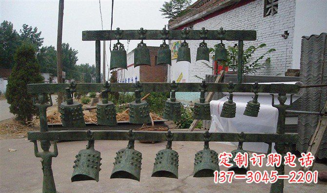山东编钟古铜雕仿古精美音乐器