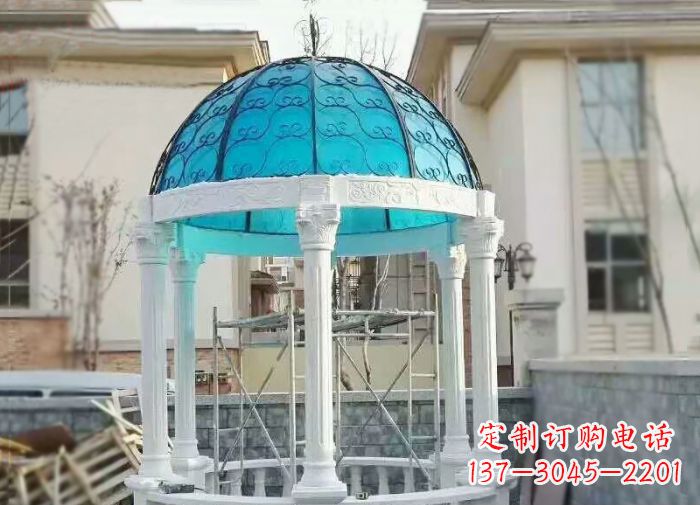 山东新款汉白玉欧式石雕凉亭给你宁静舒适的休闲空间