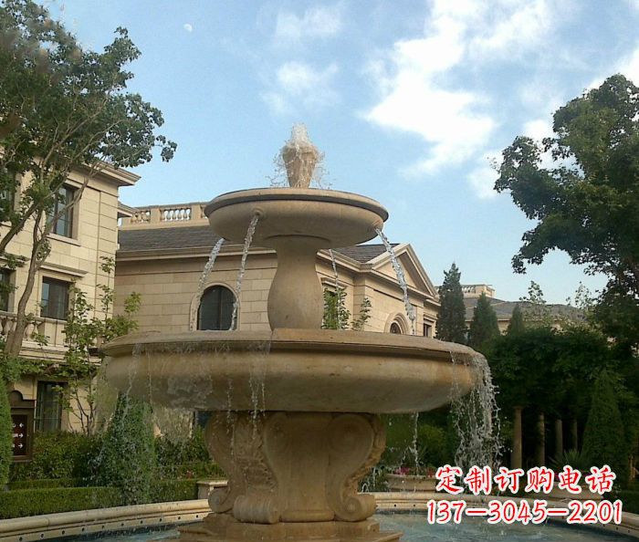 山东别墅景观大理石喷泉雕塑