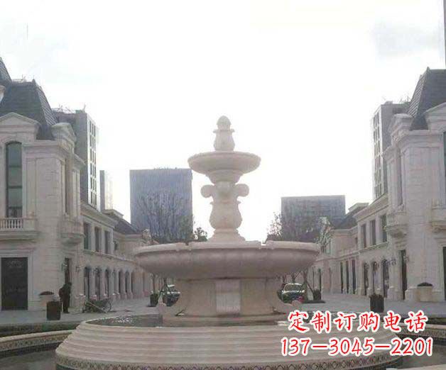 山东别墅景观大理石喷泉石雕