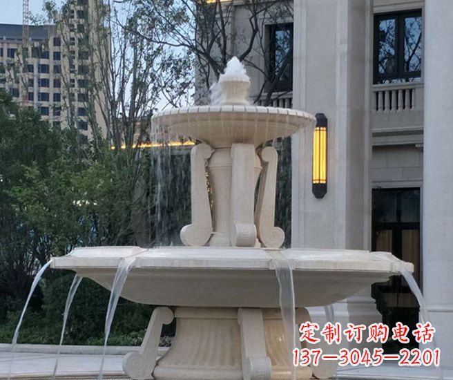 山东别墅景观汉白玉喷泉石雕 (2)