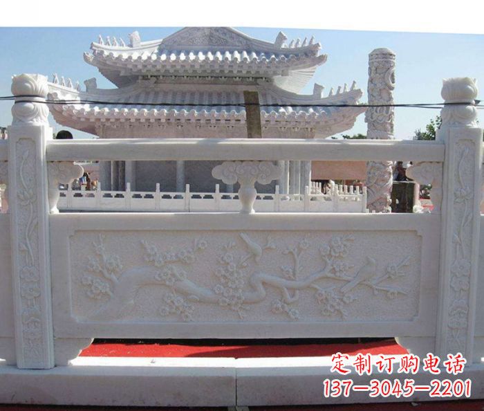 山东汉白玉石栏板精美、细腻、质感十足