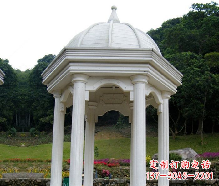 山东别墅景观欧式石雕凉亭 (2)