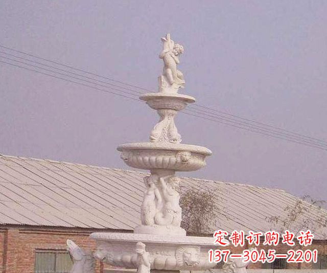 山东天使般的宁静——别墅景观天使喷泉石雕