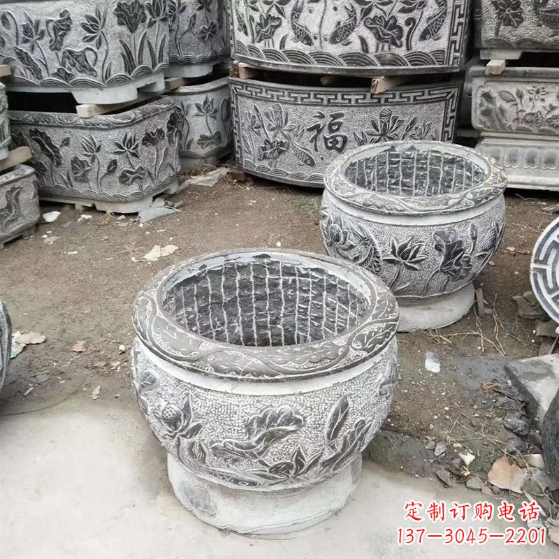 山东别墅水缸石雕塑