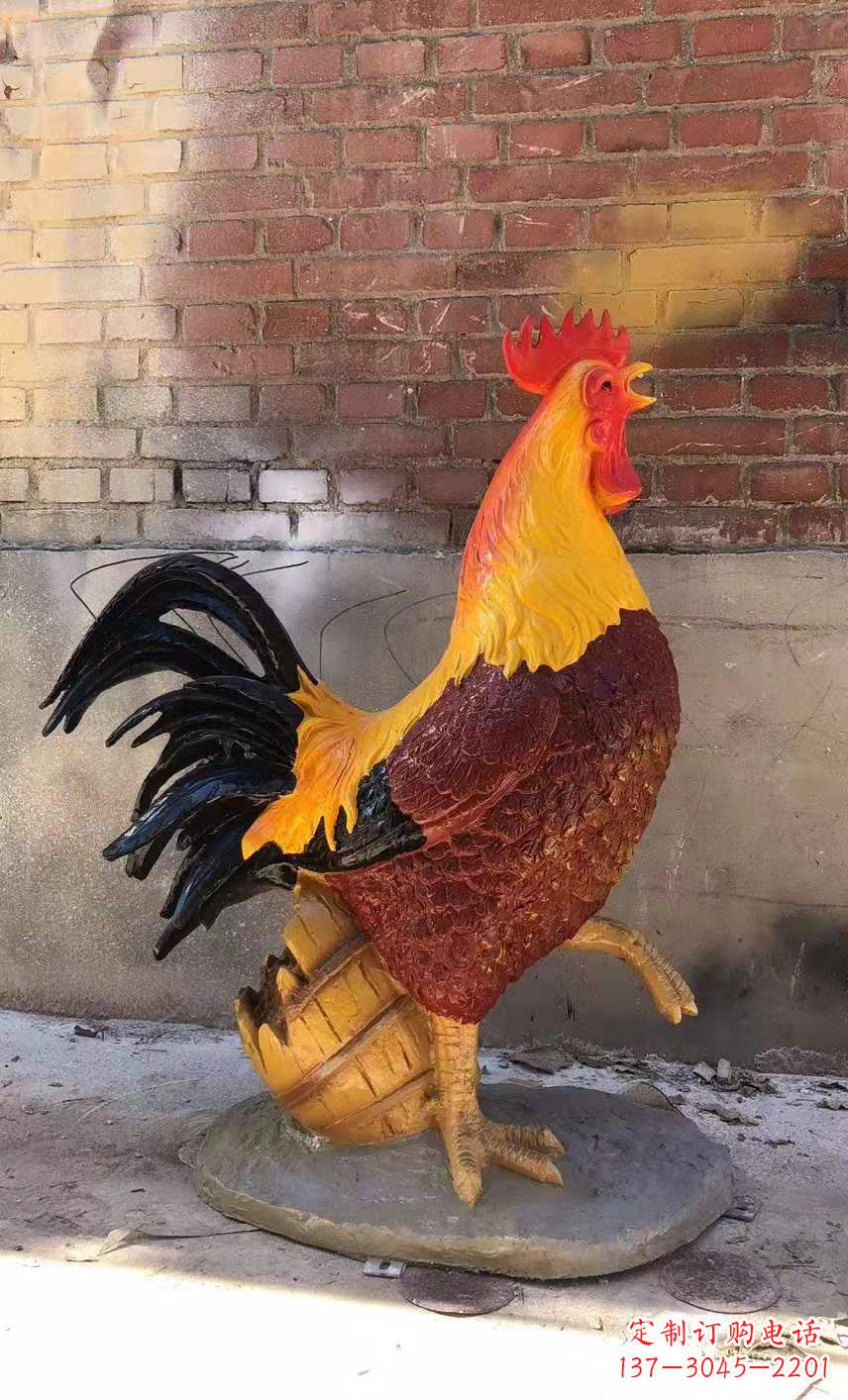 山东玻璃钢公鸡雕塑