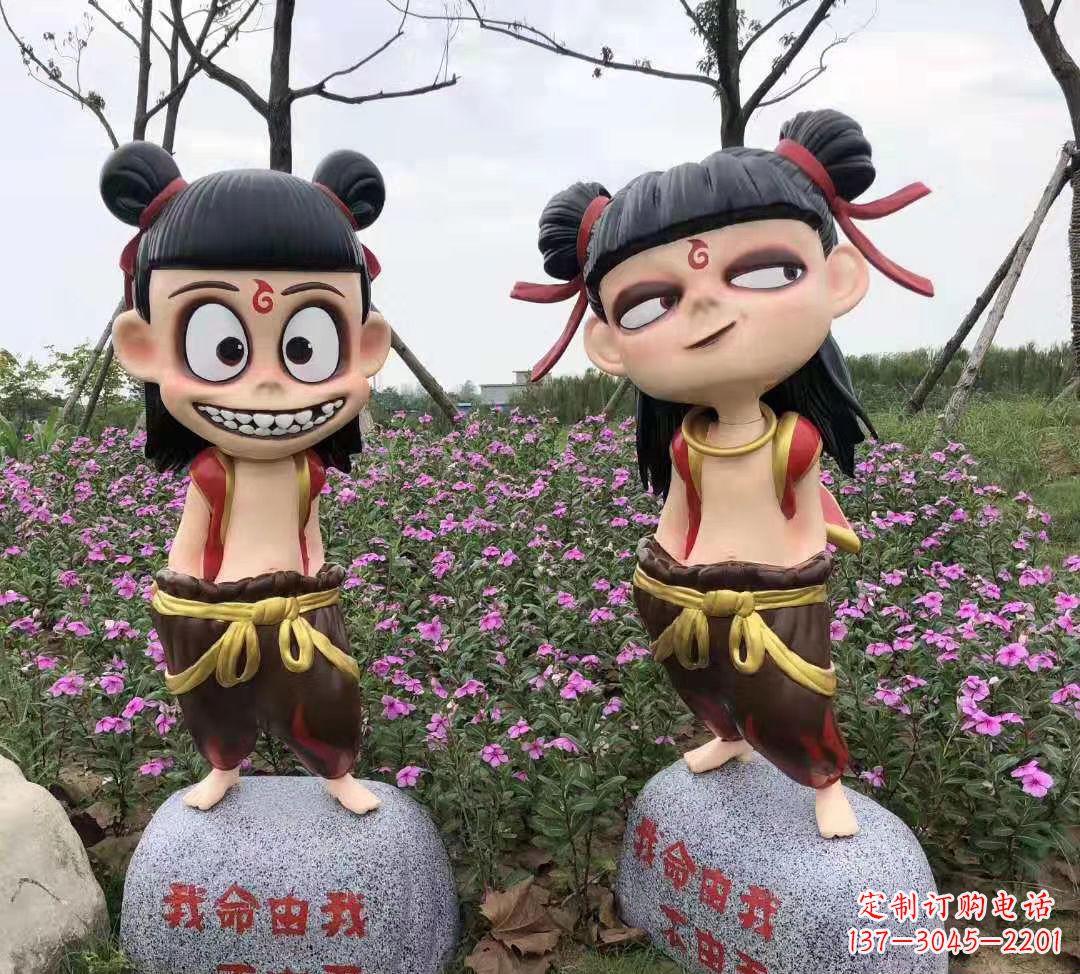 山东玻璃钢彩绘哪吒