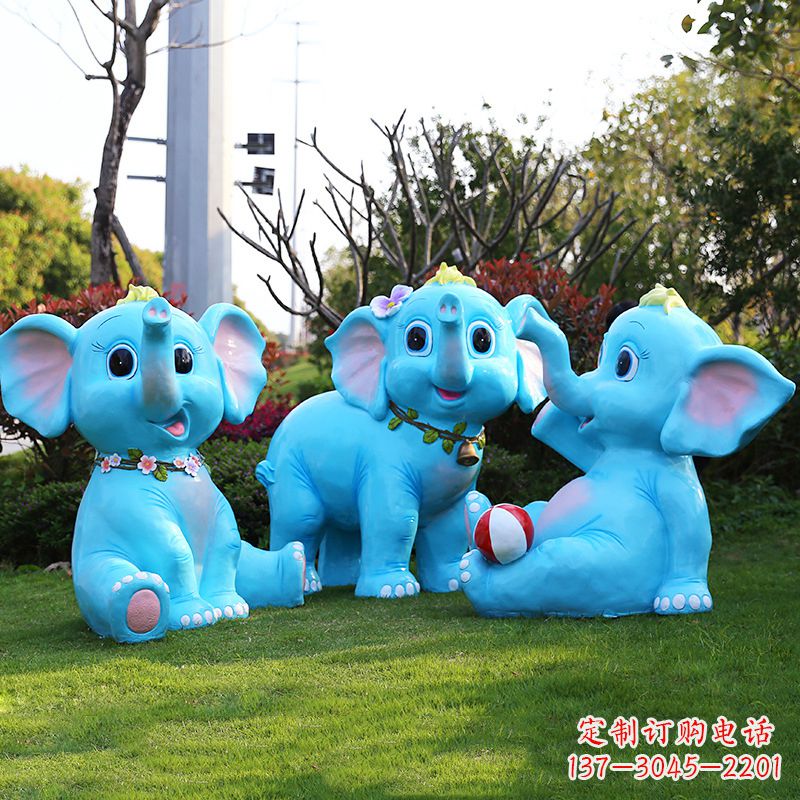 山东玻璃钢大象雕塑精美的艺术品