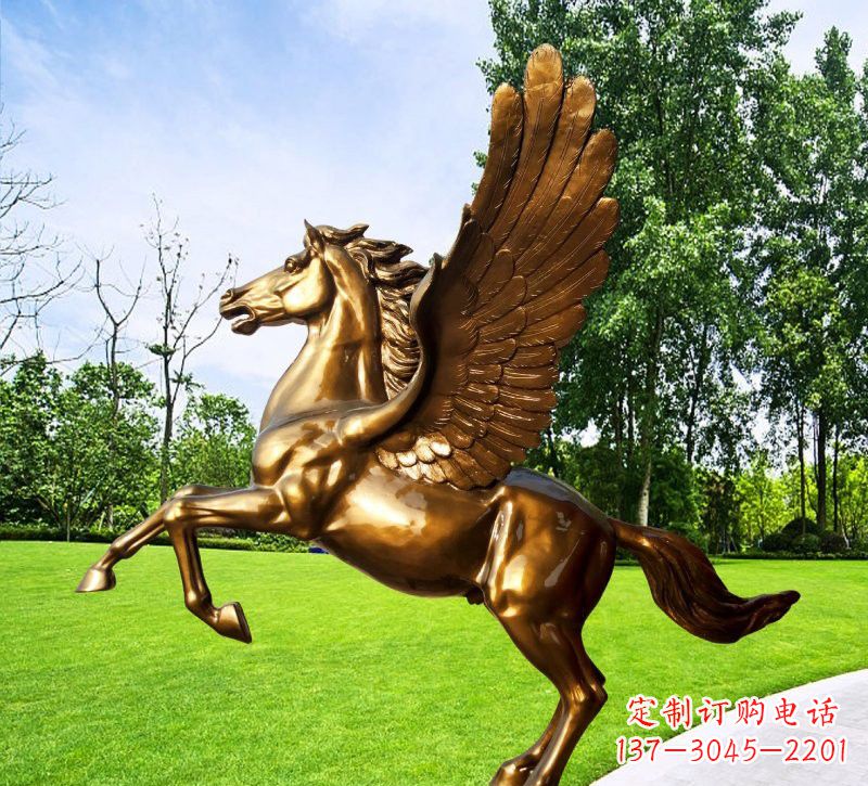 山东玻璃钢仿铜动物马雕塑精美的艺术品
