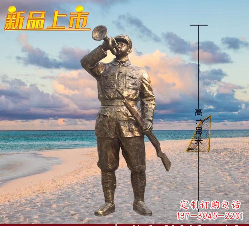 山东玻璃钢仿铜红军人物雕塑222