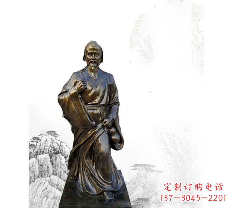 山东玻璃钢仿铜华佗雕塑