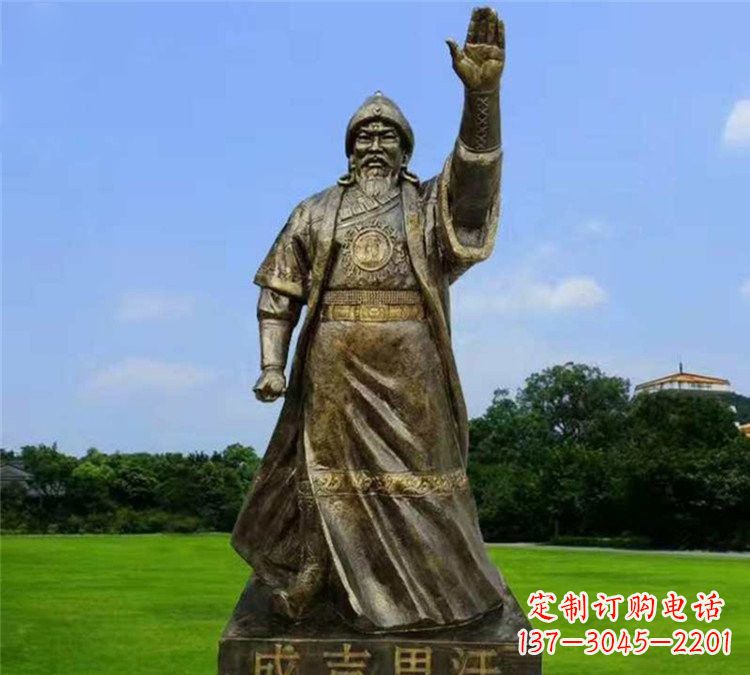 山东玻璃钢成吉思汗雕塑