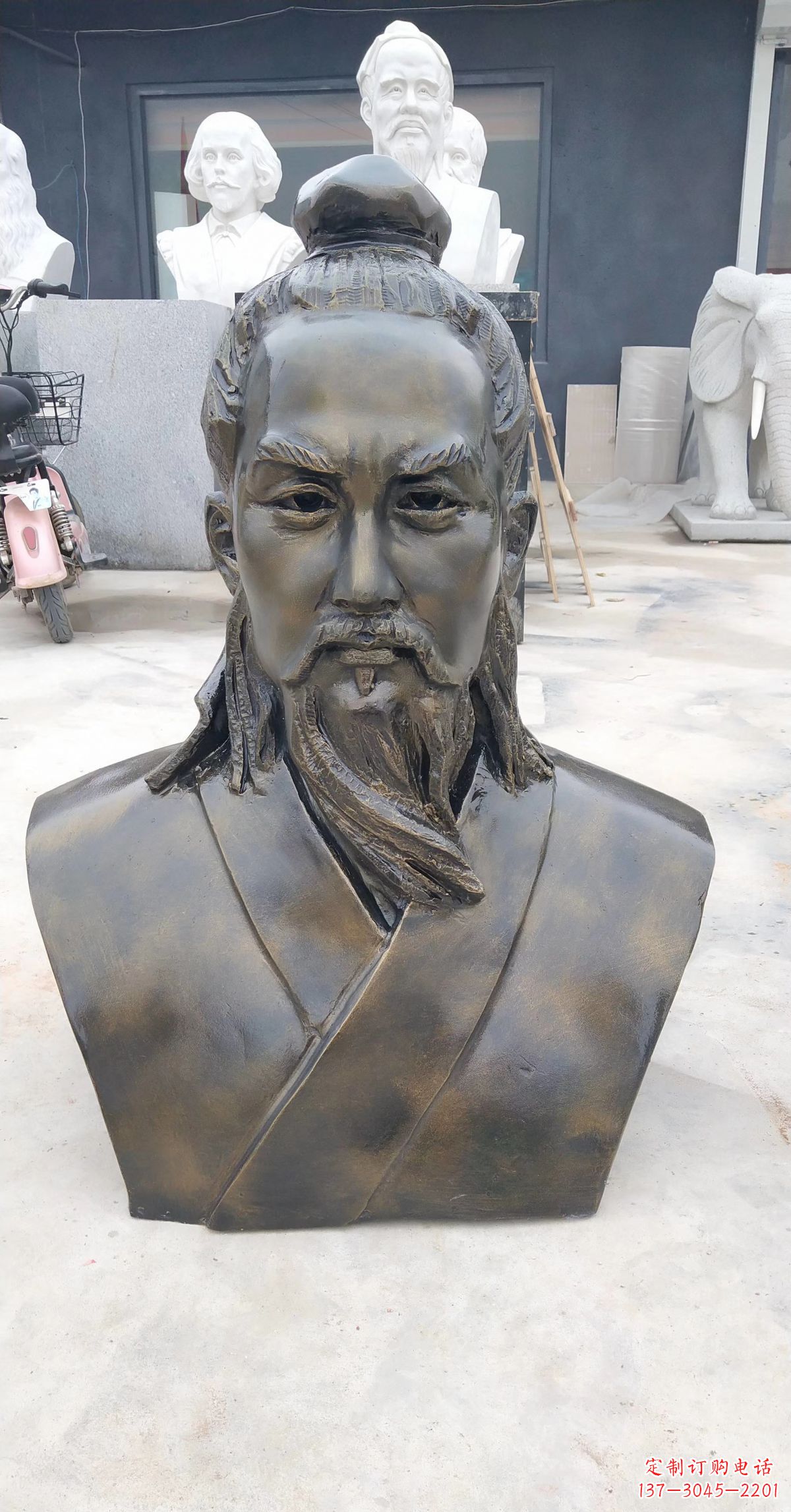 山东玻璃钢鲁班头像雕塑传承传统雕刻技艺