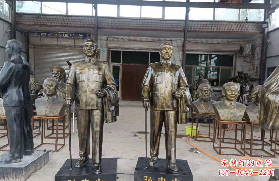 山东玻璃钢仿铜校园景区伟人孙中山雕塑