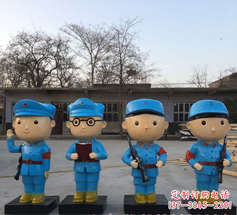 山东玻璃钢卡通红军雕塑