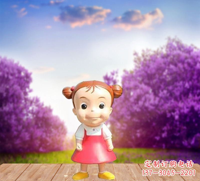 山东精美玻璃钢卡通小女孩雕塑