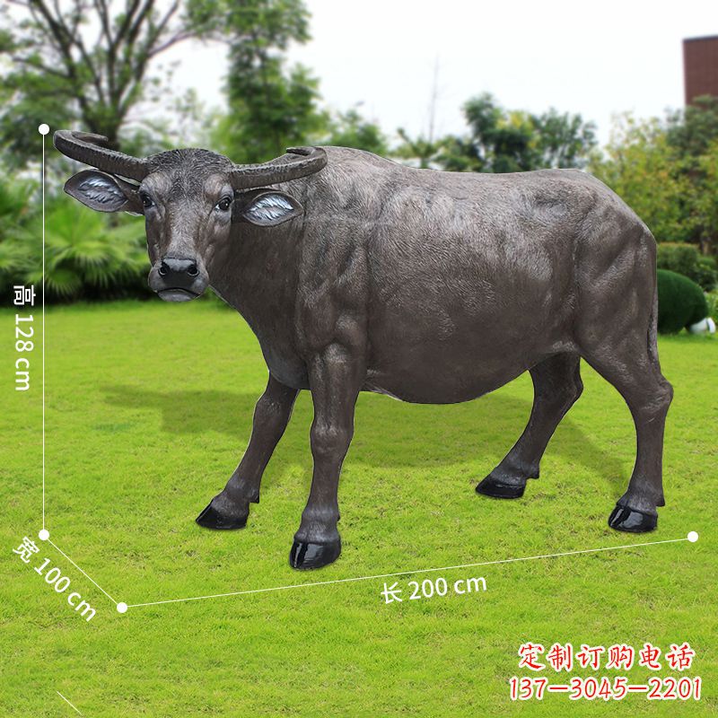 山东玻璃钢水牛雕塑