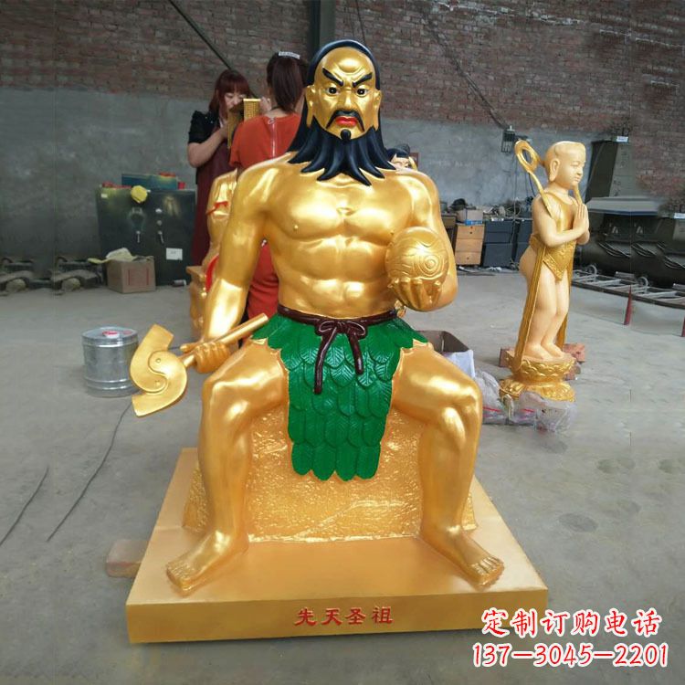 山东炎帝雕塑玻璃钢彩绘的神话传说