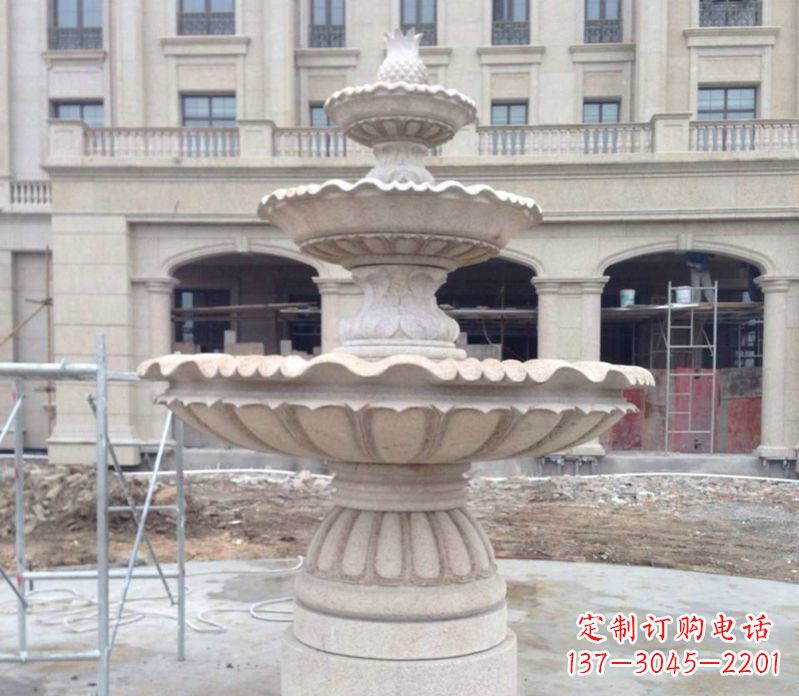 山东菠萝多层喷泉石雕——精美而多变的艺术品