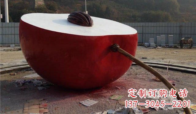 山东精美不锈钢苹果雕塑