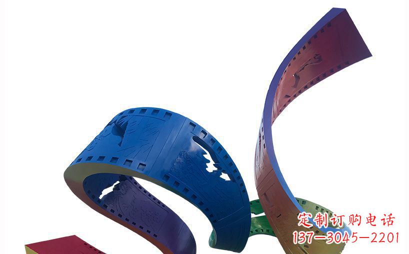 山东不锈钢彩色胶卷公园雕塑精美的艺术珍品