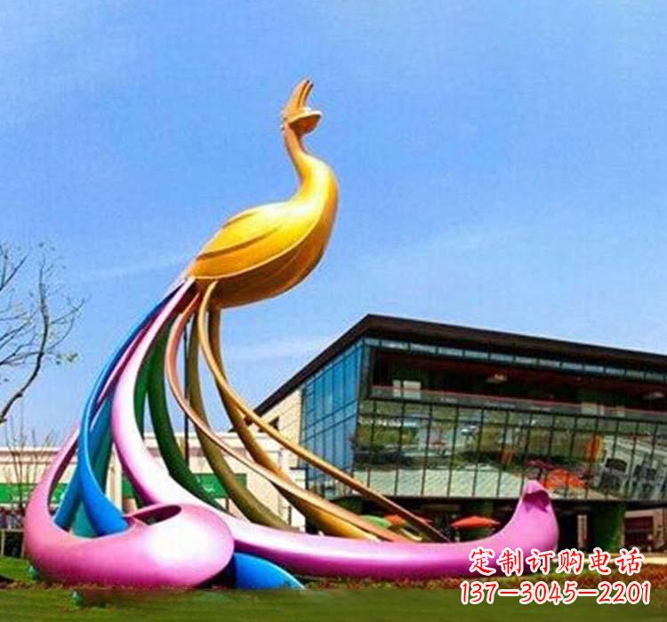 山东不锈钢彩色孔雀雕塑——美轮美奂的艺术精品