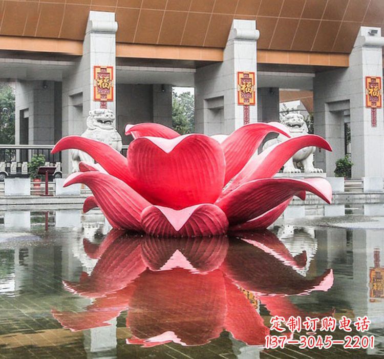 山东不锈钢彩色莲花雕塑——艺术之美
