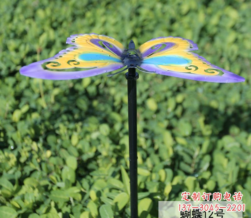 山东不锈钢彩色蝴蝶雕塑点缀园林的艺术之美