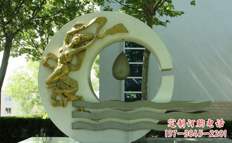 山东不锈钢嫦娥奔月景观雕塑