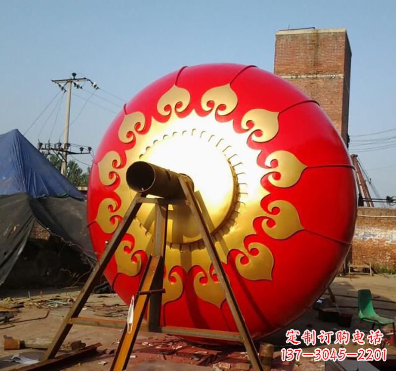 山东不锈钢城市红色灯笼雕塑灯笼象征着繁荣